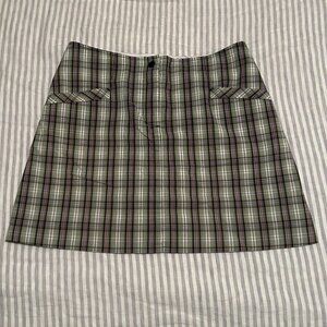 Cutter & buck green purple black and white Plaid mini skater skirt/skort